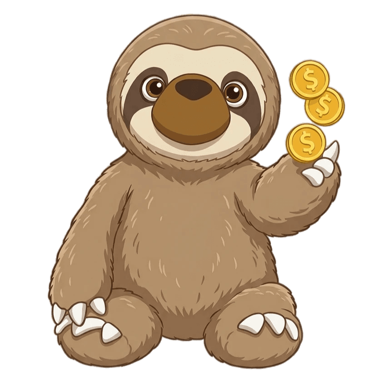 Slofi mascot with coins